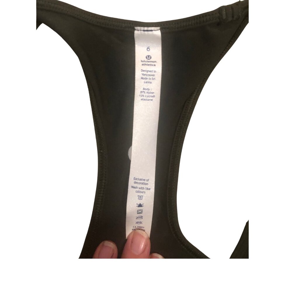 Lululemon Cool Dark Olive Green Camo Racerback Tank size 6 - Picture 5 of 5